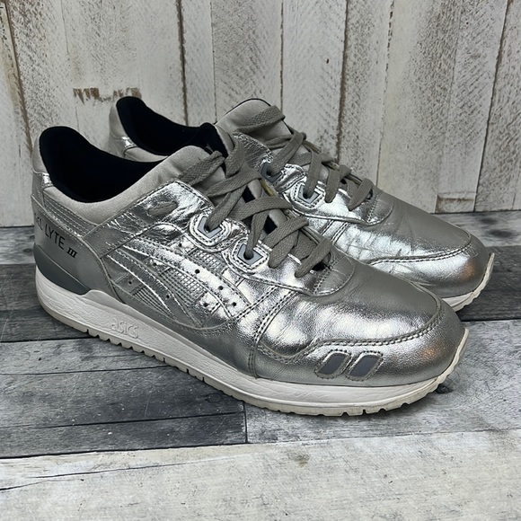 Asics Other - Onitsuka Tiger ASICS Shiny Silver Gel Lyte III 3 Running Shoes